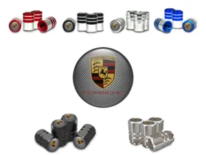 Porsche Tire Valve Stem Caps for Bicycle Pro Style